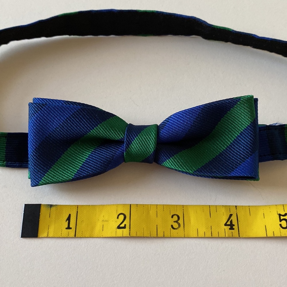 Three vintage Bow Ties Navy Green Polkadot - Picture 6 of 8